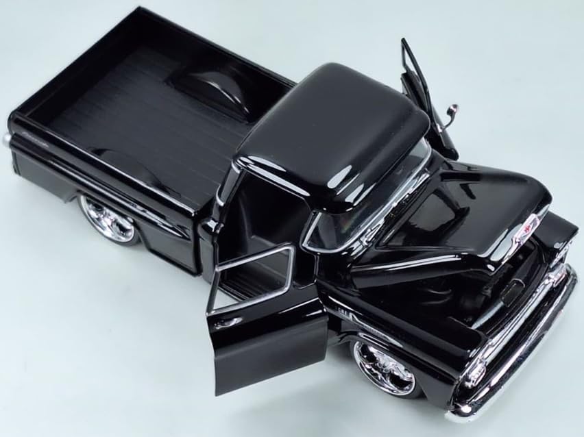 Alternative view of 1958 Apache Fleetside Pickup Black Maxx Design American Classics Series 1/24 Diecast Model Car by Motormax 79311MXBK