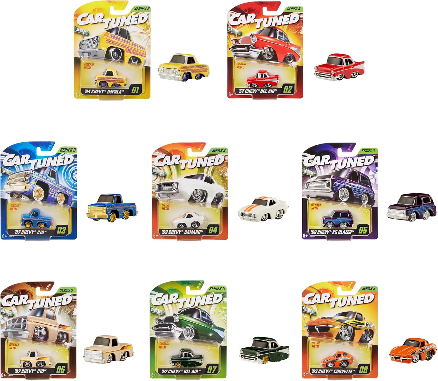 Alternative view of CarTuned Series 3-8 Pack Diecast Vehicles
