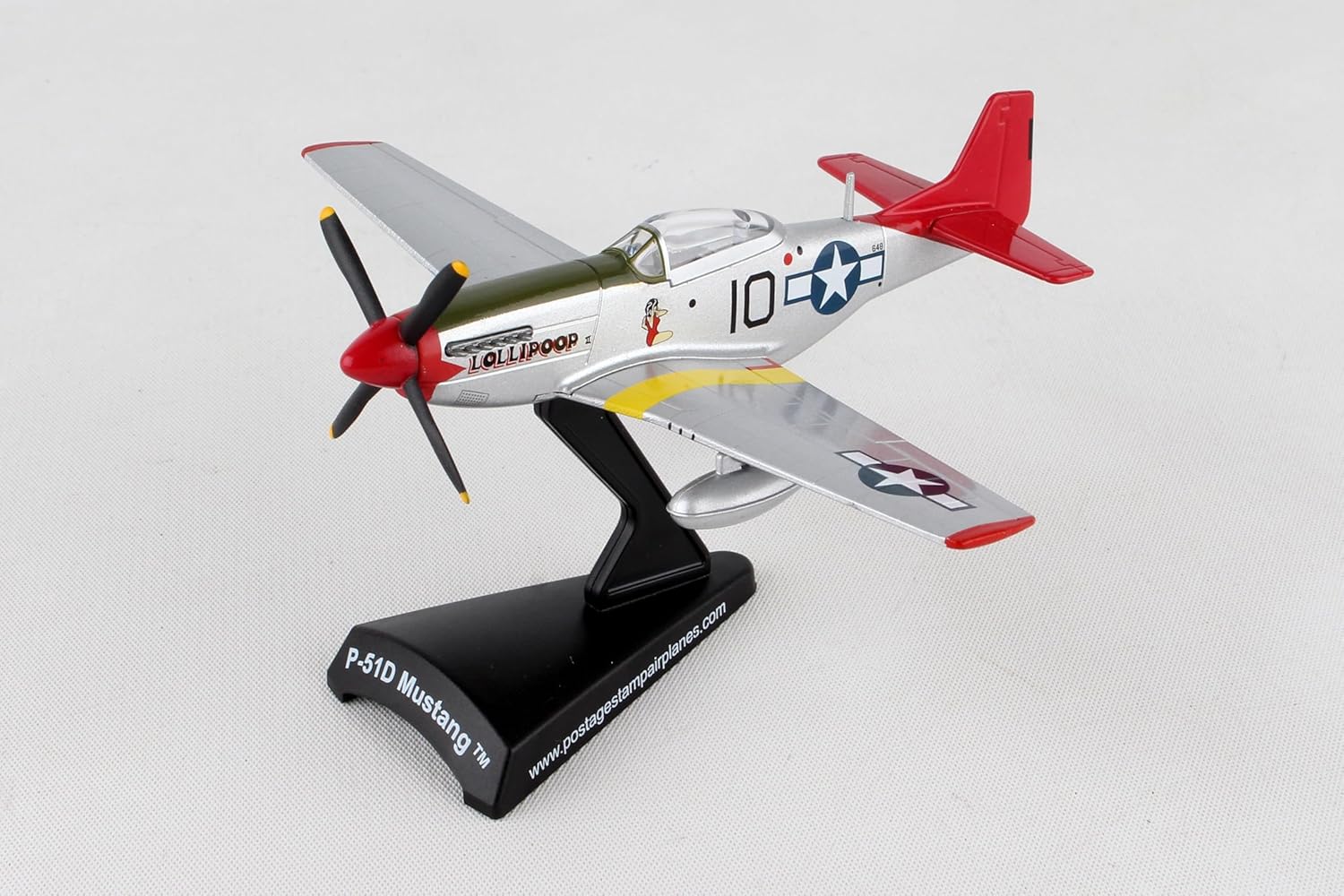 Alternative view of Daron P-51D Mustang Die-Cast Model u2013 1:100 Scale WWII Long-Range Fighter Replica, Tuskegee Airmen Edition, Highly Detailed, 4u201D Length x 4.5u201D Wingspan, Adult Collectible Ages 14+