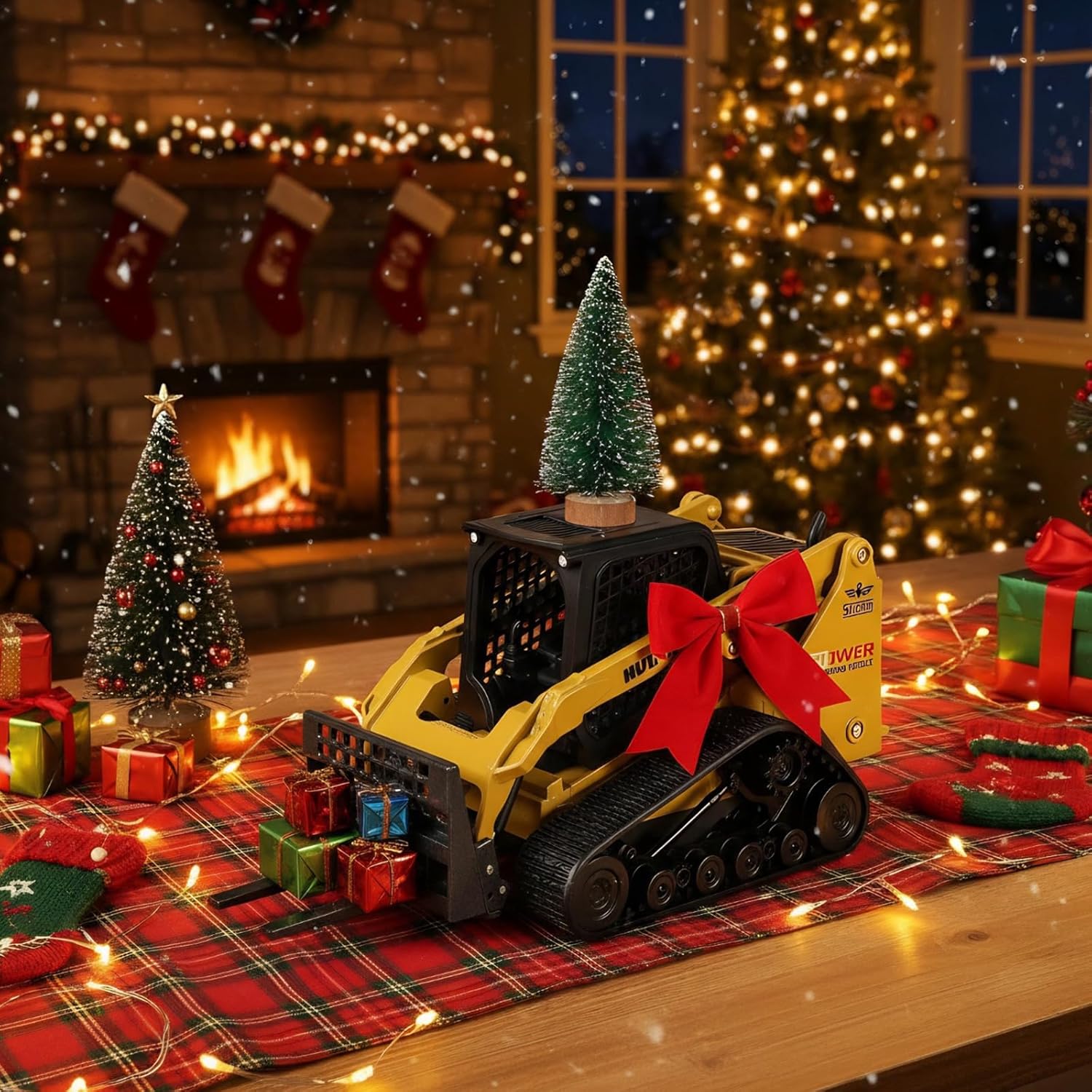 SHINESIGNAL Forklift Construction Toys, Die-cast Scale All Metal Mini Construction Vehicle Fork Truck, Collection Forklift Desk Decoration Toy Gift for Kids Adult-Yellow