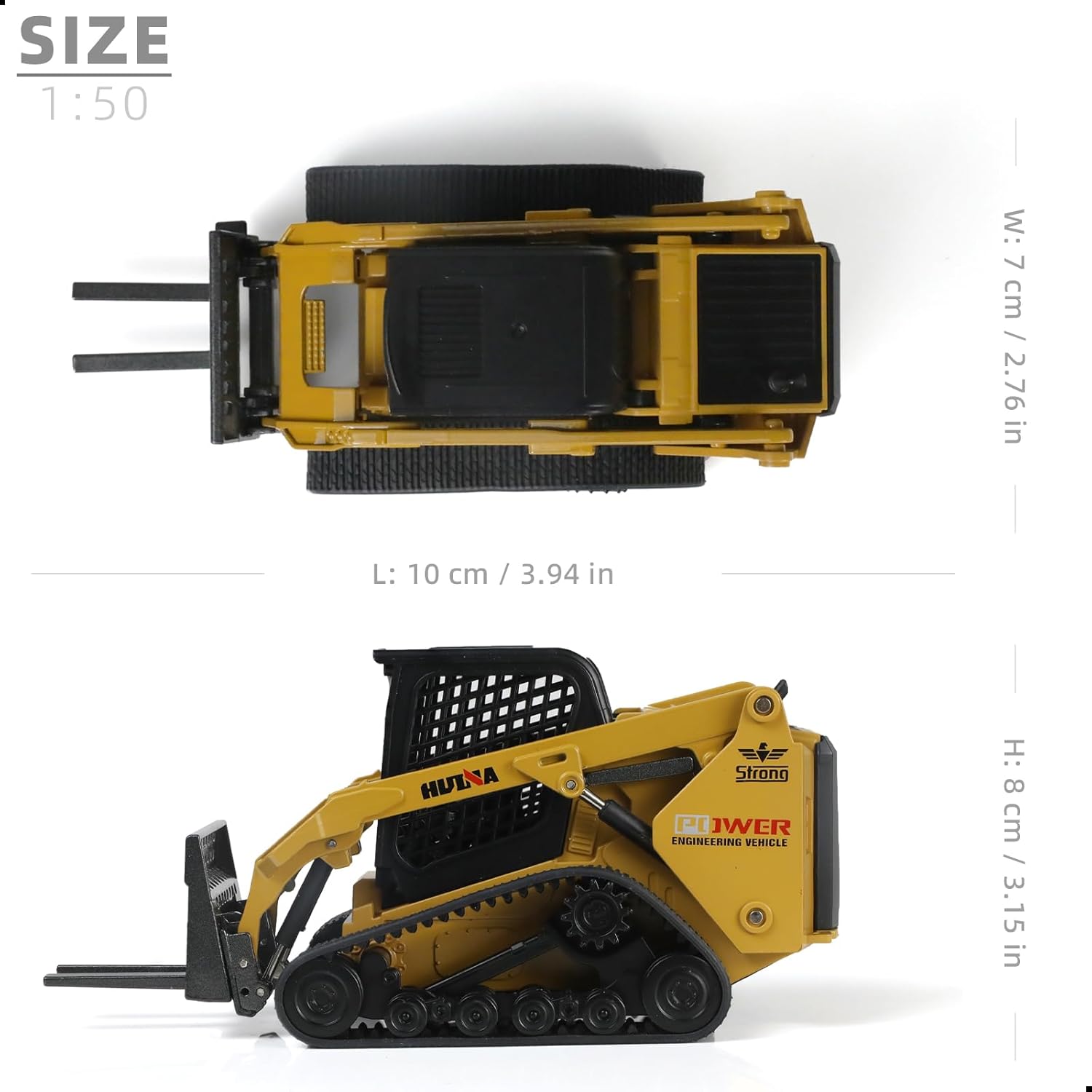 Alternative view of SHINESIGNAL Forklift Construction Toys, Die-cast Scale All Metal Mini Construction Vehicle Fork Truck, Collection Forklift Desk Decoration Toy Gift for Kids Adult-Yellow