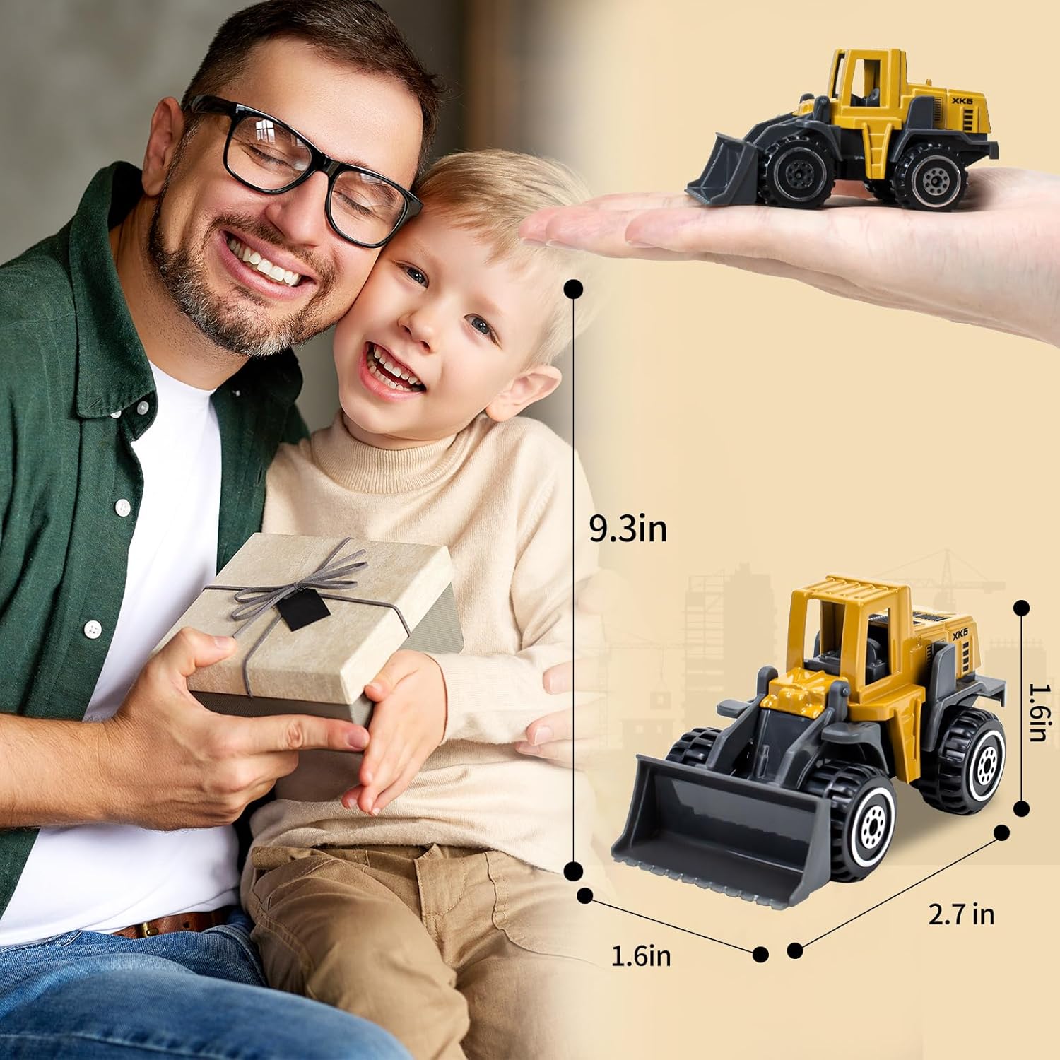 Tcvents Construction Toys, 6 Pack Alloy Diecast Cars Construction Truck Toys for 3 4 5 6 7 Year Old Boys, Forklift, Excavator, Dump Truck Tractor Toy Playset for Kids Toddlers Birthday Easter Gifts