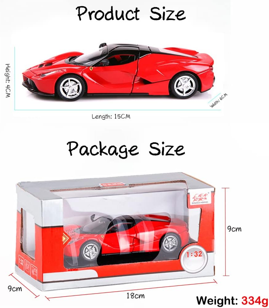 Alloy Collectible Red Race LaFer Pull Back Vehicles Diecast Cars Model with Lights and Sound