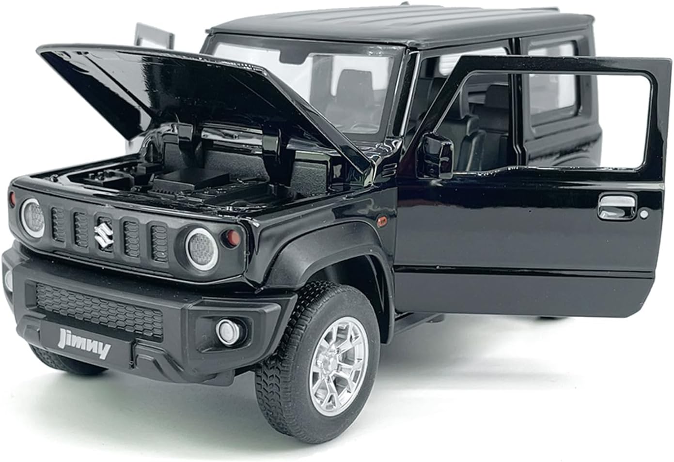Alternative view of 1:24 Scale 2021 Jimny SUV Model Toy Car Metal Diecast Toy Vehicle, Doors Open, Light Sound, Pull Back, Toys for Boys Kids Gifts, Men Collection, Home Office Décor, Black