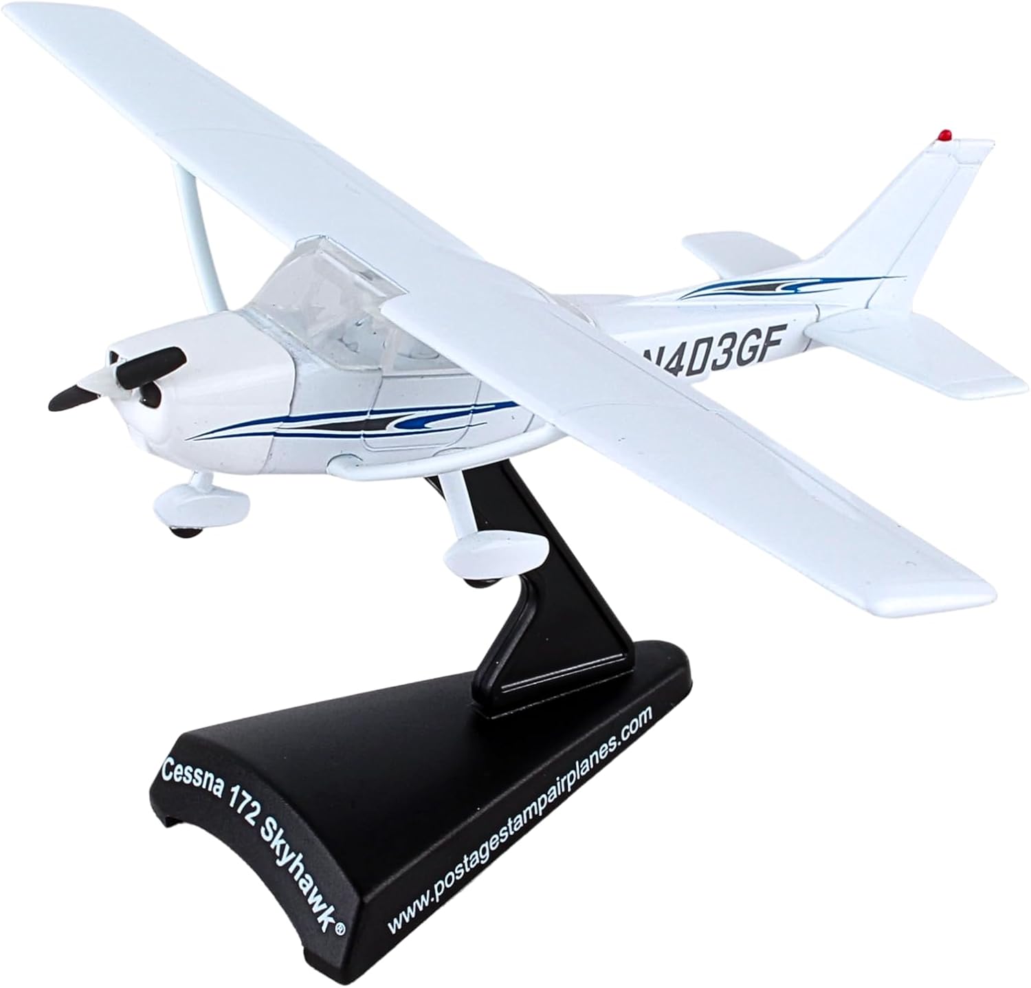 Daron Worldwide Trading Postage Stamp PS5603-2 Cessna 172 SkyHawk 1:87 Diecast Display Model, White