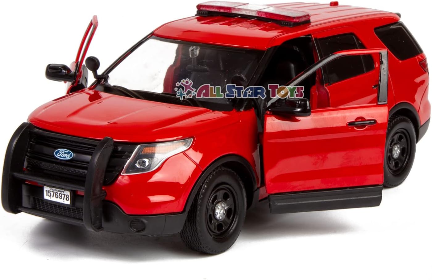 Alternative view of Motormax All Star Toys 1/24 Fire Department Diecast Model 2015 Ford Police Interceptor Utility Fire Marshal, Fire Chief Vehicle, Fire Truck Unmarked 76978 AST Exclusive
