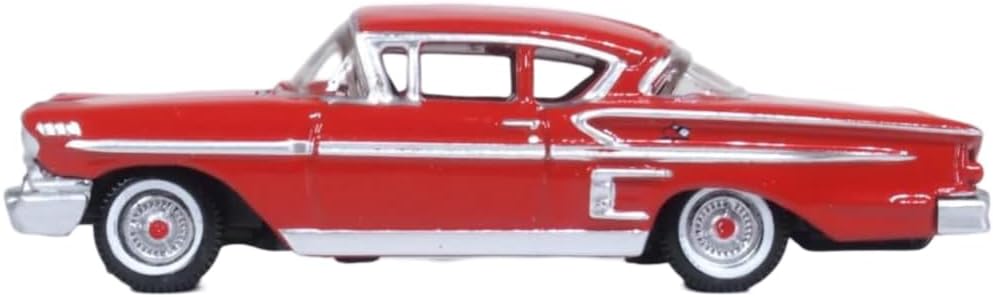 Oxford Diecast 1958 Chevy Impala Sports Coupe Rio Red 1:87 Scale 87CIS58003