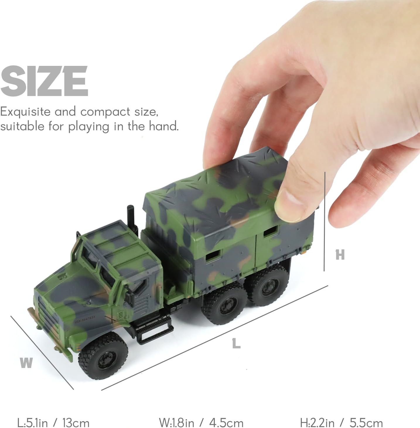 NUOTIE 1/64 Tactical Truck Model Military Truck Armored Car Military MTVR MK23 Medium Vehicle Die-cast Metal Model Kit for Collection or Gift (Camouflage Green)