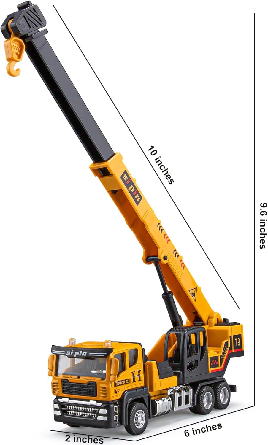 TAKGUD 4 Packs Metal Construction Trucks Playsets, Mini Friction Powered Engineering Vehicle, Crane, Excavator, Cement Mixer, Dump Truck Toys for Boys 3-5 Years Old, Die-Cast Trucks for Toddlers Kid