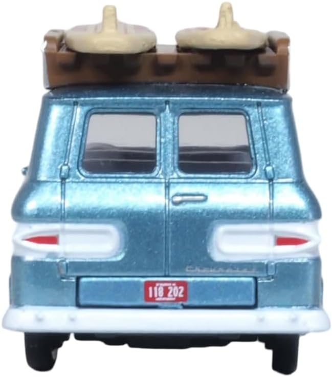 Alternative view of Diecast 1961 Chevy Corvair Greenbrier Passenger Wagon Turq/Cameo White 1:87 Scale 87CG61001