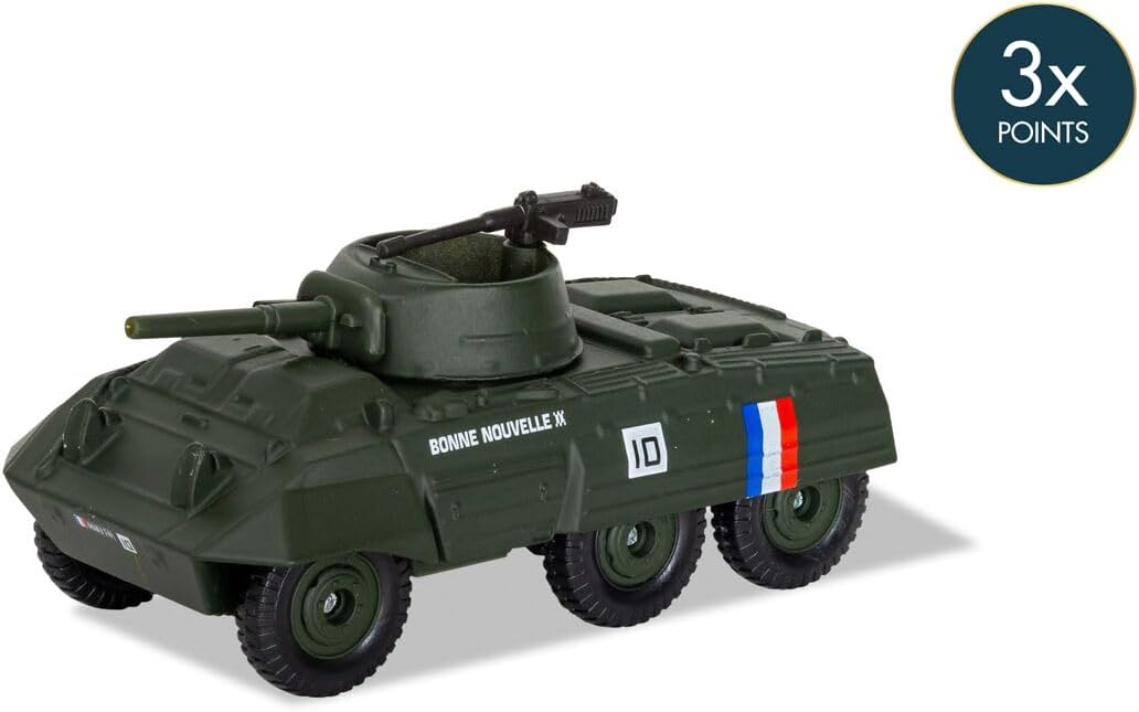 Corgi Diecast Tank - CS90640 M8 Greyhound 14th Armoured Division - American Military Metal Tank Toy Detailed Armored Vehicle - Die Cast Post-World War II Models for Adults, Dark Green