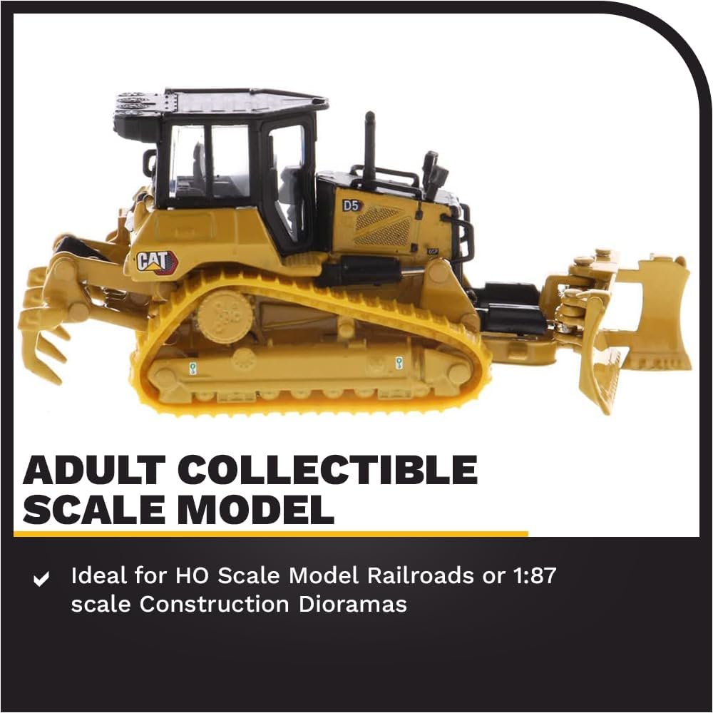 Alternative view of 1:87 Caterpillar D5 Dozer with Fine Grading Undercarriage and Foldable Blade - HO Models by Diecast Masters - 85953