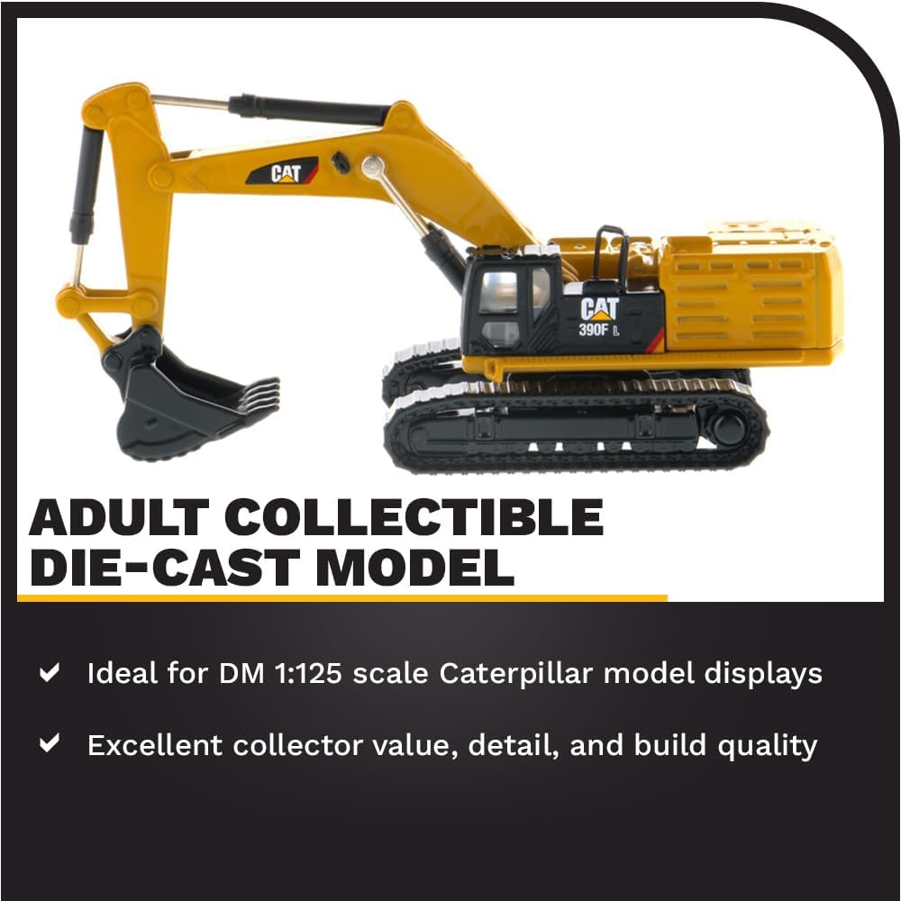Alternative view of Diecast Masters 1:125 Scale Caterpillar 390F L Hydraulic Excavator | Elite Series Cat Trucks & Construction Equipment Model 85537