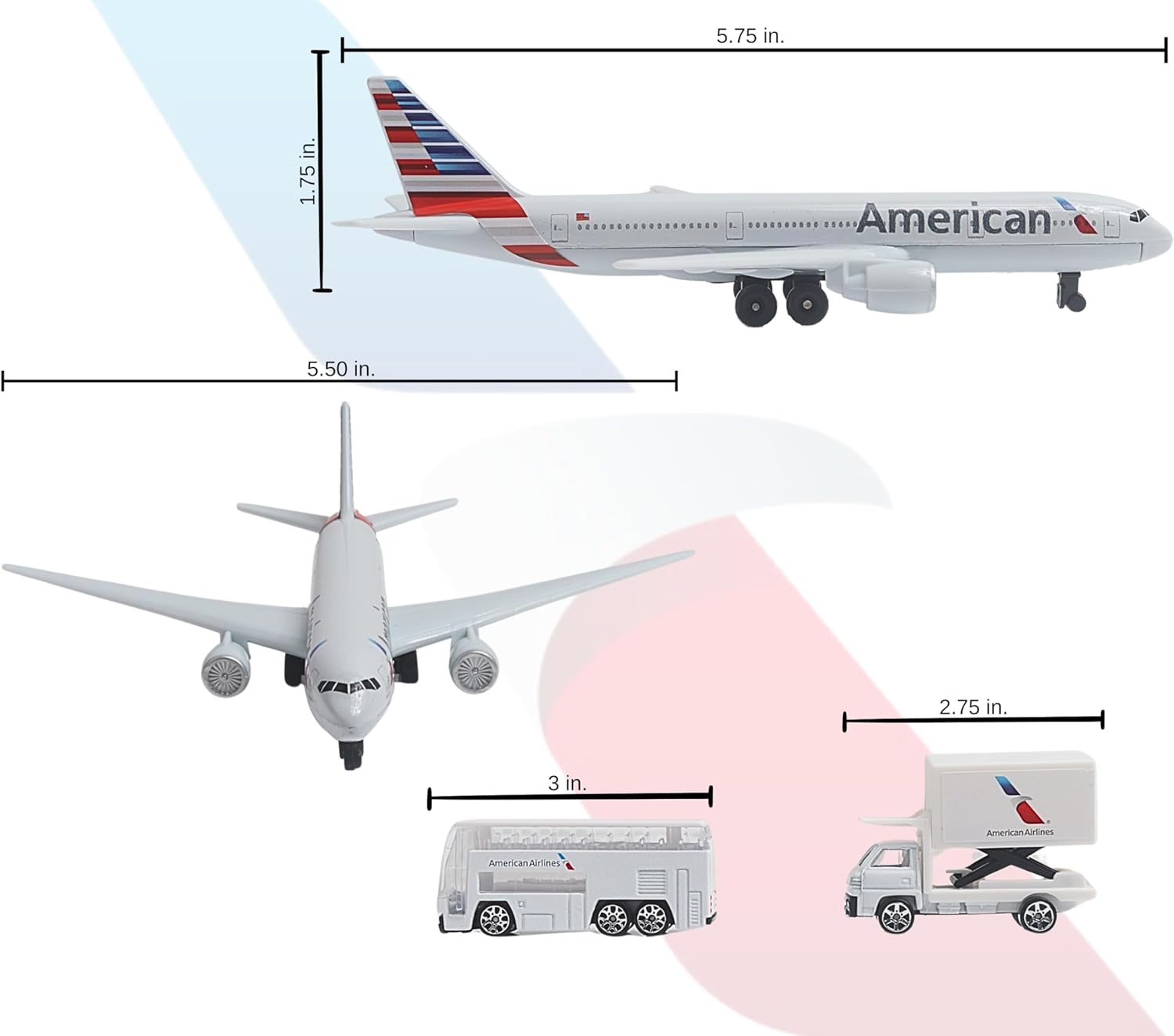 Alternative view of Daron American Airlines Airport Playset with Die-Cast Metal Model Airplane with Plastic Parts, Cars and Transportation Toys for Kids Ages 3+