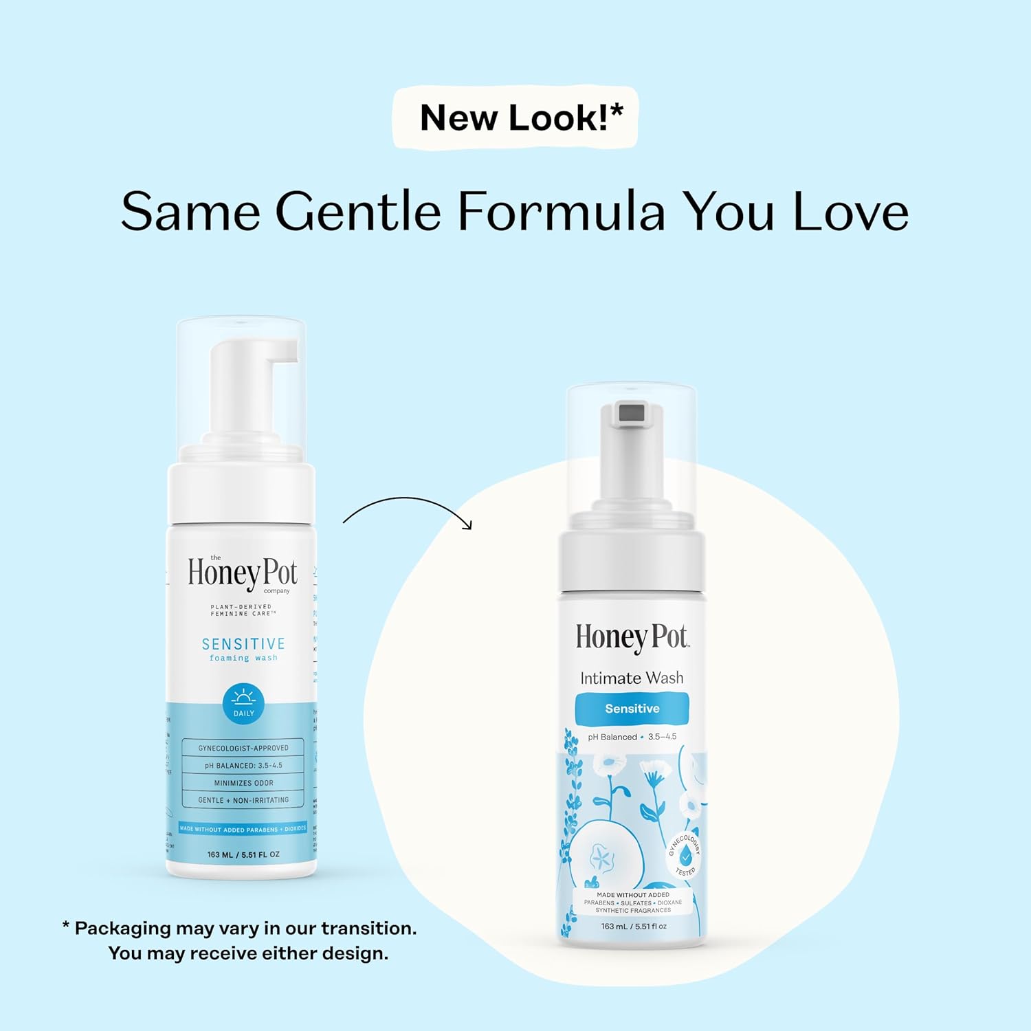 The Honey Pot Company - Sensitive Feminine Wash - Herbal Infused - PH Balanced Plant Based Natural Hygiene Products - 5.51 Fluid Oz