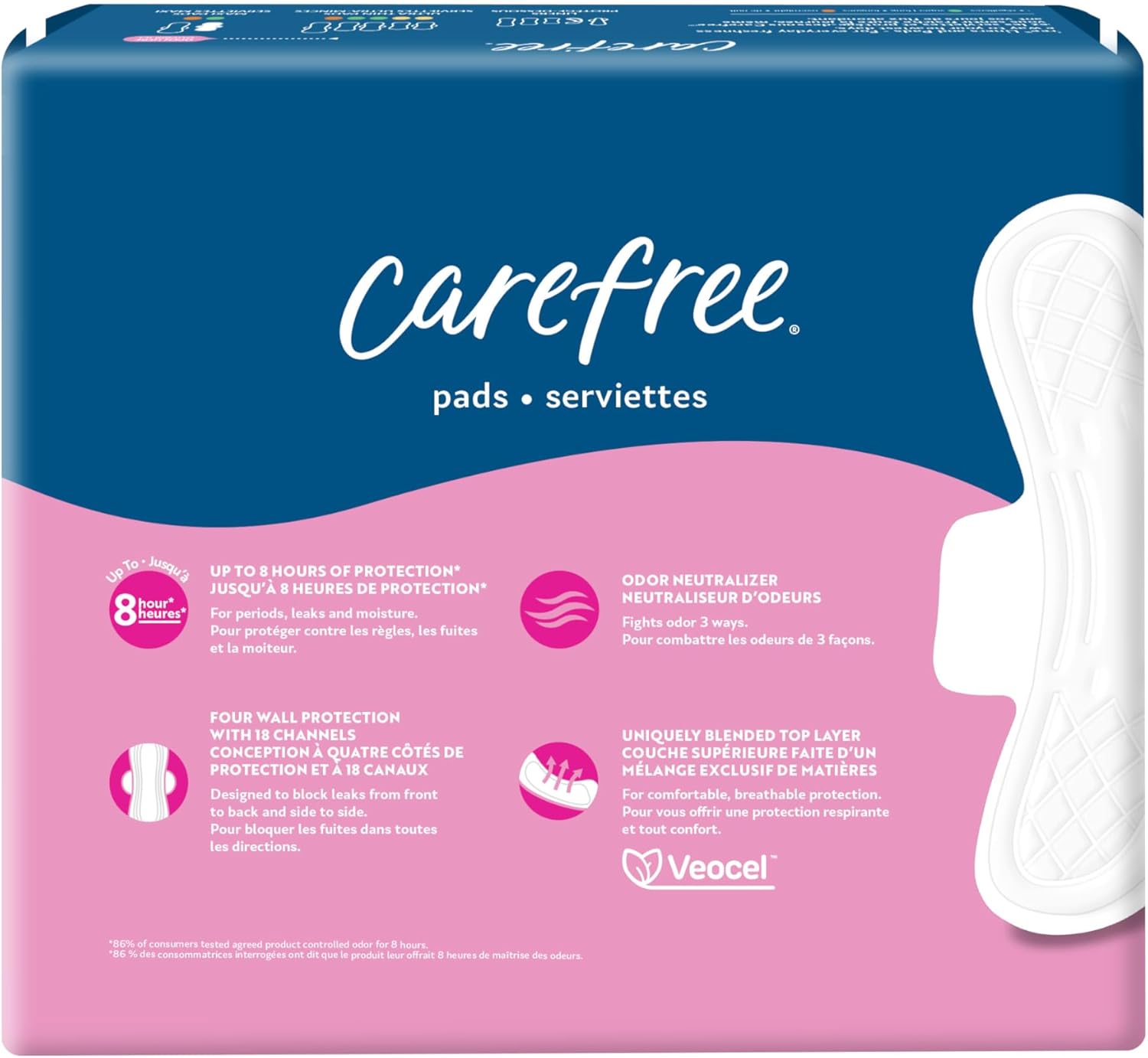 Carefree Maxi Pads for Women, Super/Long Pads with Wings, 28ct | Carefree Pads, Feminine Care, Period Pads & Postpartum Pads | 28ct (Pack of 1)