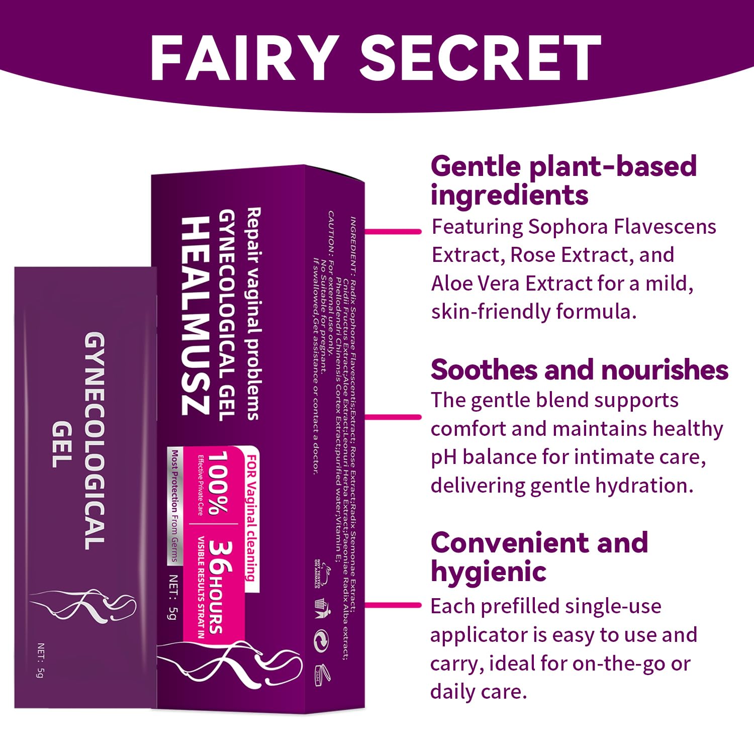 Vaginal Moisturizing Gel, Long Lasting for Vaginal Dryness & Irritation, Vaginal Moisturizer with Hyaluronic Acid & Vitamin E,Feminine Care Hormone Free, 5 Pre-Filled Tubes