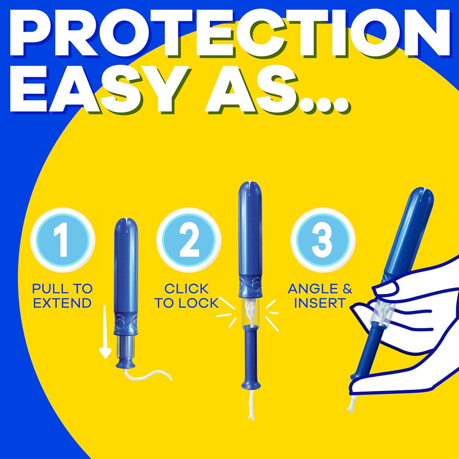 Tampax Compact Pearl Tampons for Women Multipack, with LeakGuard Braid & Extendable Applicator, Super/Super Plus Absorbency, Compact Extendable Applicator, Unscented, 30 Count - Image 6