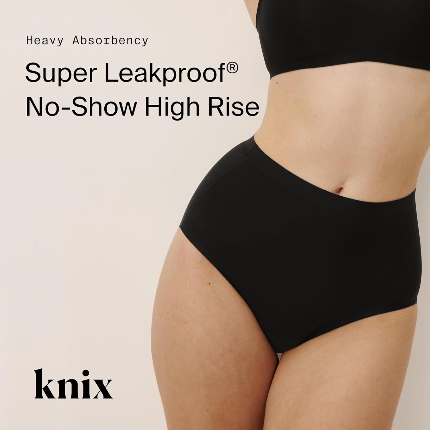 KNIX Super Leakproof High Rise Period Underwear for Women, Machine Washable, Reusable (1 Pack)