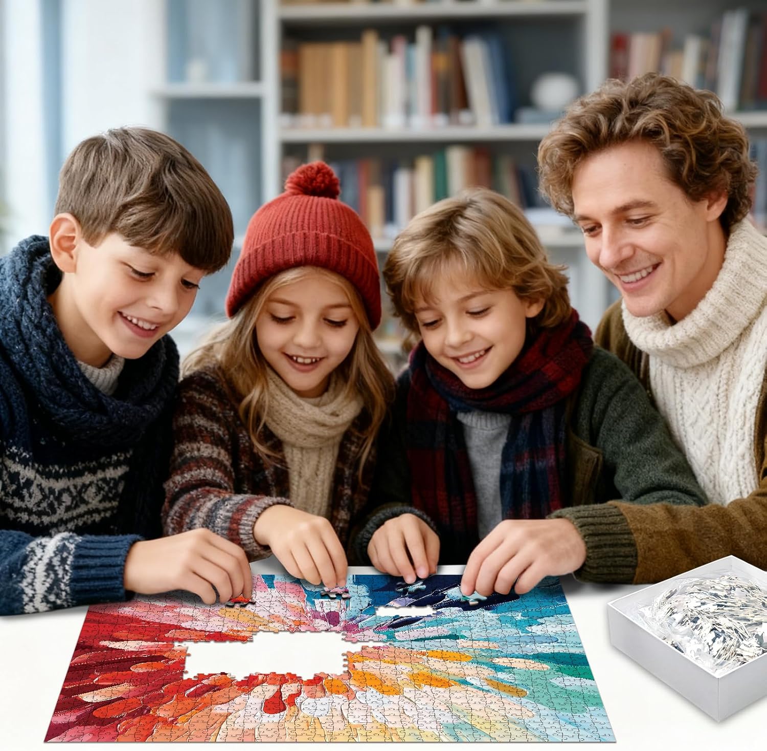 PQIKTUV Puzzles for Adults 1024 Piece Modern Color Explosion Artwork Jigsaw Puzzles with Letters on Back Impossible Challenge Puzzle Interlock Perfectly No Dust Wall Decoration