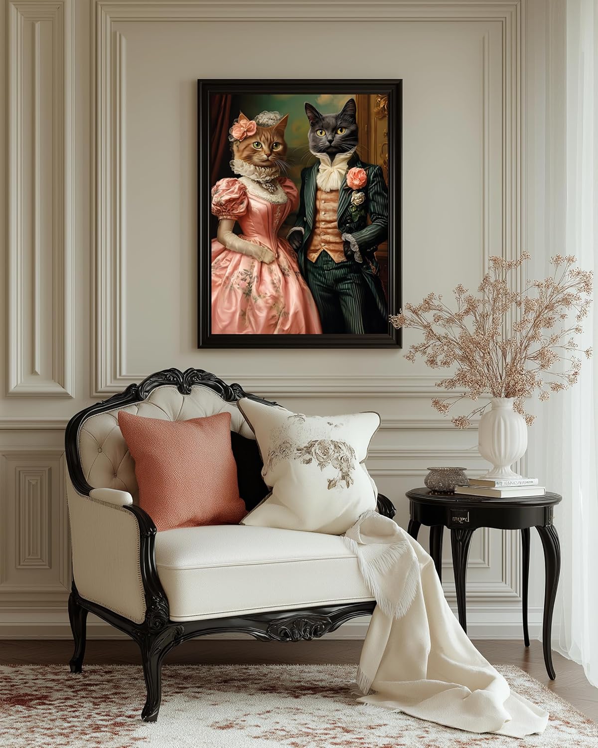 Alternative view of Puzzles for Adults 1000 Pieces, Victorian Cats: The Elegant Pair Portret, Hard Challenging Jigsaw Puzzle for Puzzle Lovers, Bonus Poster Included. Vintage cat Puzzle, Matte Finish.