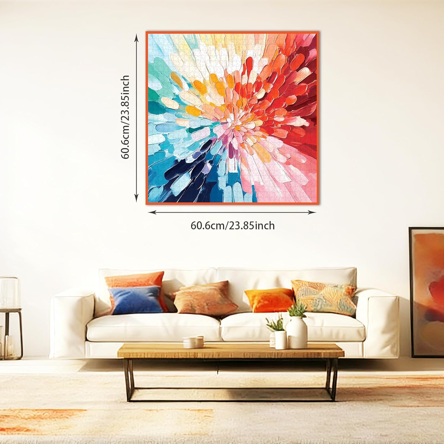 Alternative view of PQIKTUV Puzzles for Adults 1024 Piece Modern Color Explosion Artwork Jigsaw Puzzles with Letters on Back Impossible Challenge Puzzle Interlock Perfectly No Dust Wall Decoration