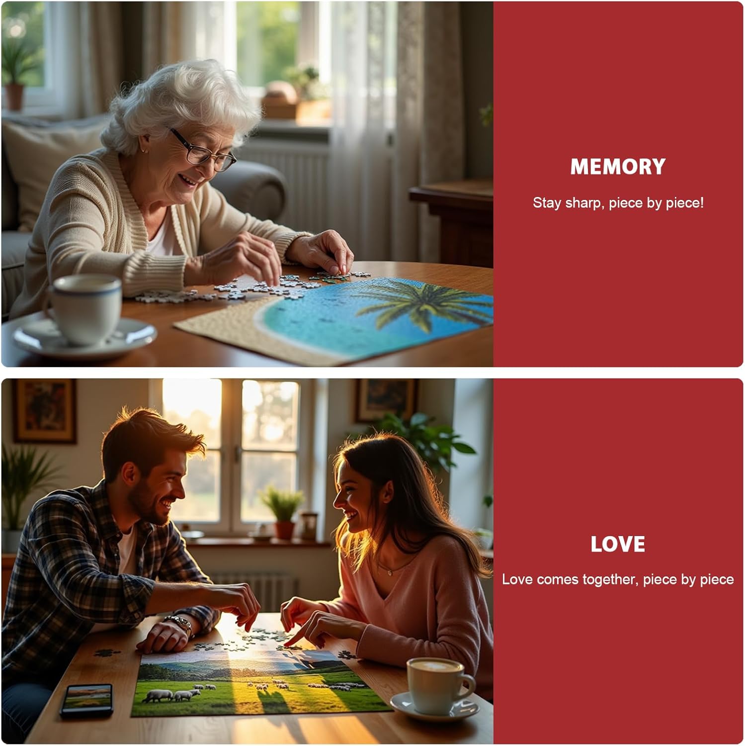 Pixlora Puzzles for Adults 1000 Pieces, 2 Pack Lake and Night View Jigsaw Puzzles, Nature Theme, Challenging Puzzles for Game Night, Perfect for Nature Lovers - Image 3