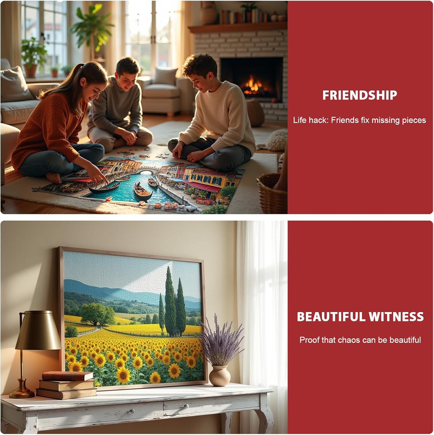 Pixlora Puzzles for Adults 1000 Pieces, 2 Pack Lake and Night View Jigsaw Puzzles, Nature Theme, Challenging Puzzles for Game Night, Perfect for Nature Lovers - Image 4