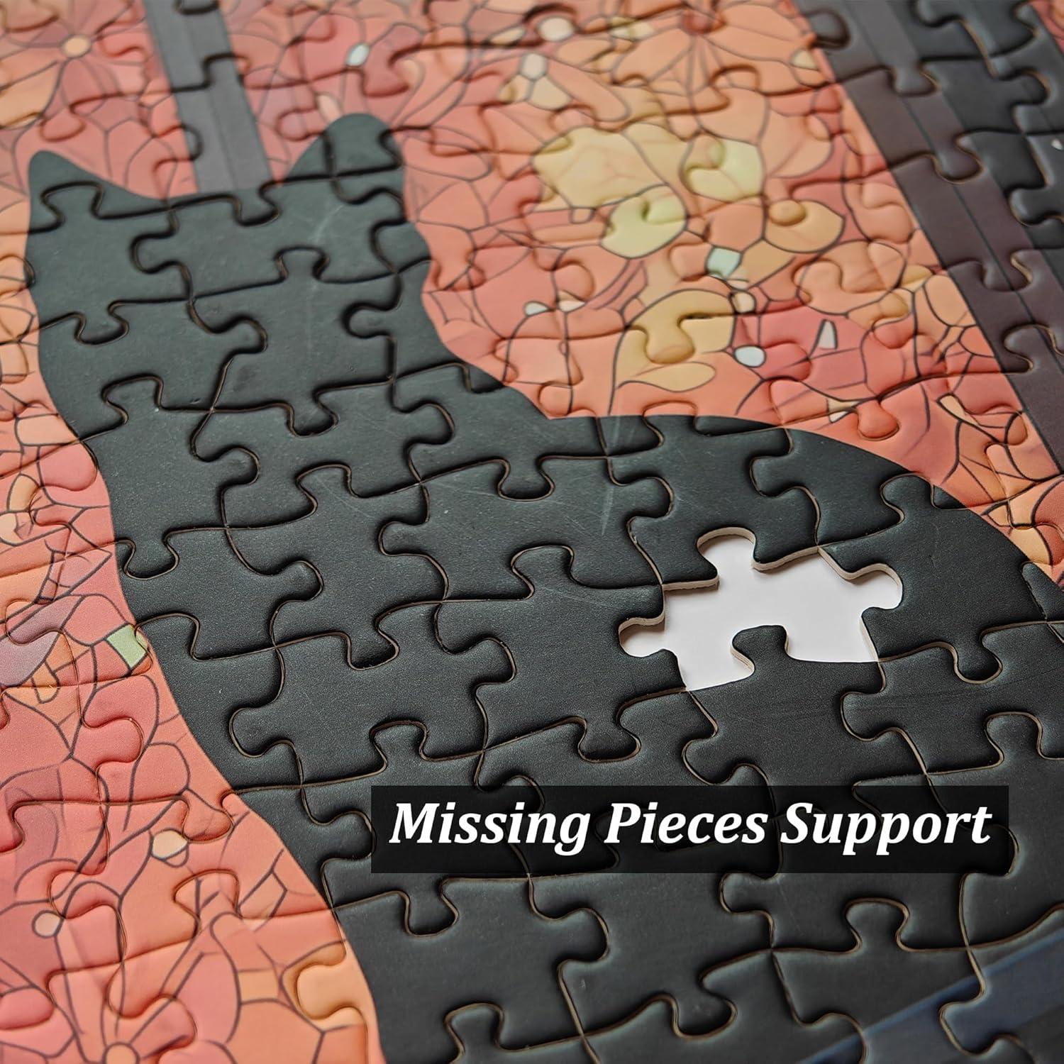 Teemosreal Puzzles for Adults 1000 Pieces, Stained Glass Cat Fantasy Night Moon Scene, Challenging Puzzle Game with Poster, Matte Finish, Interlock Perfectly Frameable Wall Decor Gift - Image 6