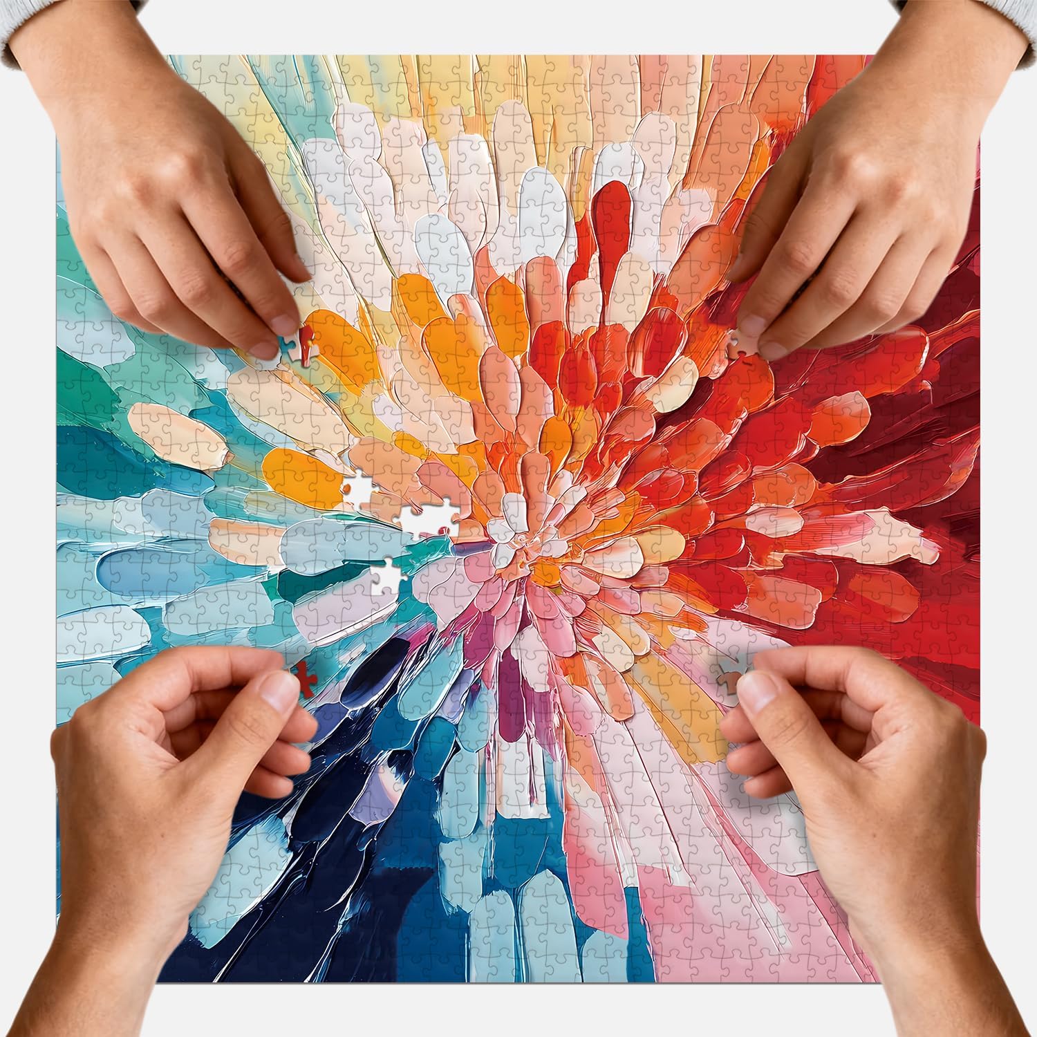 PQIKTUV Puzzles for Adults 1024 Piece Modern Color Explosion Artwork Jigsaw Puzzles with Letters on Back Impossible Challenge Puzzle Interlock Perfectly No Dust Wall Decoration - Image 4