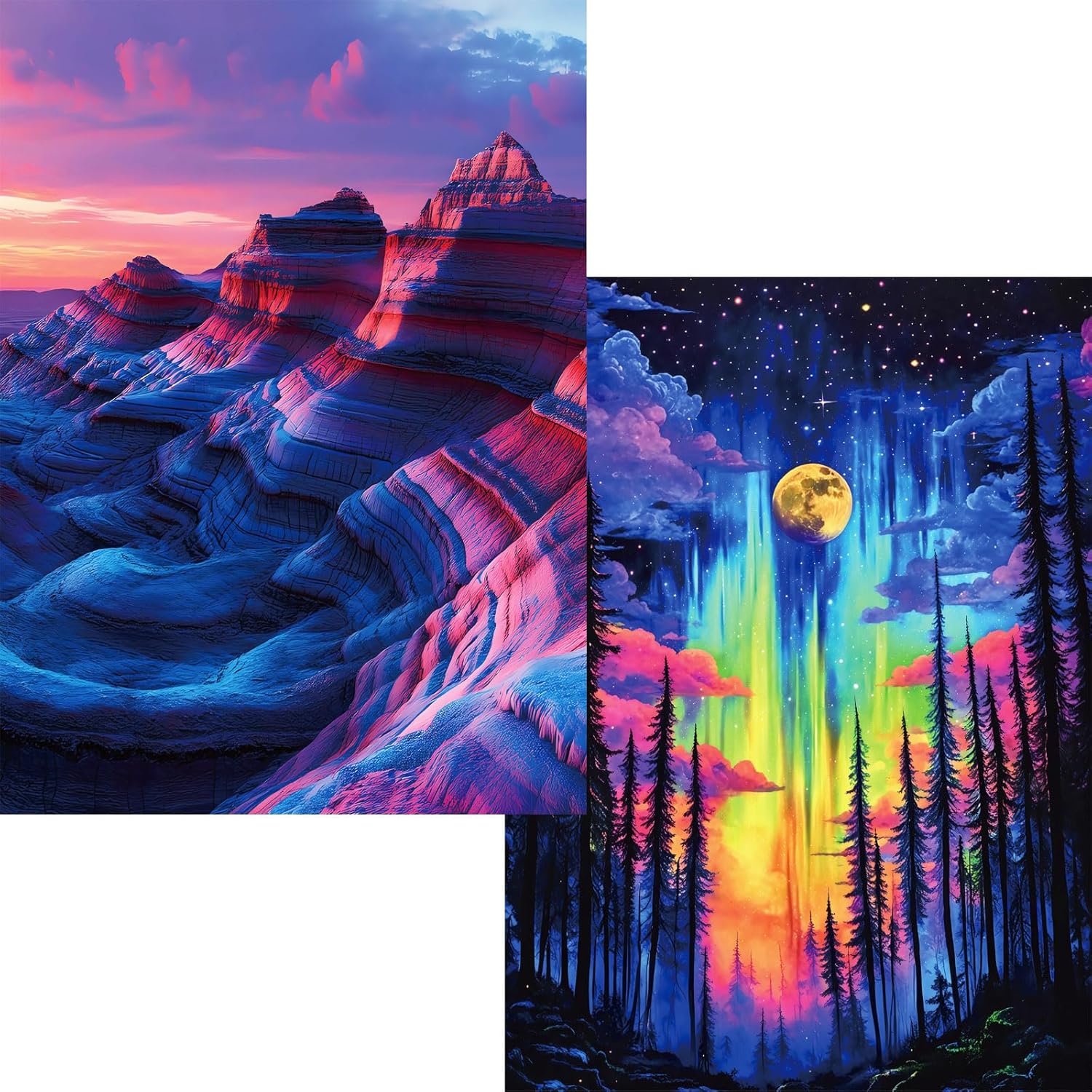Pixlora Puzzles for Adults 1000 Pieces, 2 Pack Lake and Night View Jigsaw Puzzles, Nature Theme, Challenging Puzzles for Game Night, Perfect for Nature Lovers - Image 6