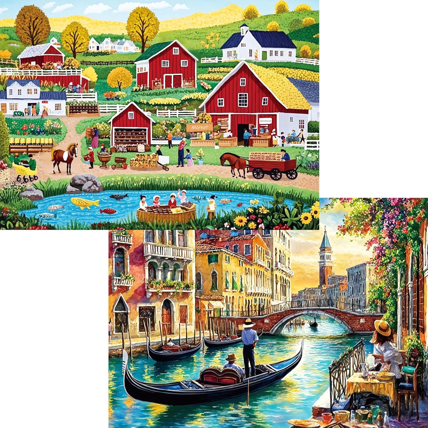 Pixlora Puzzles for Adults 1000 Pieces, 2 Pack Lake and Night View Jigsaw Puzzles, Nature Theme, Challenging Puzzles for Game Night, Perfect for Nature Lovers - Image 7