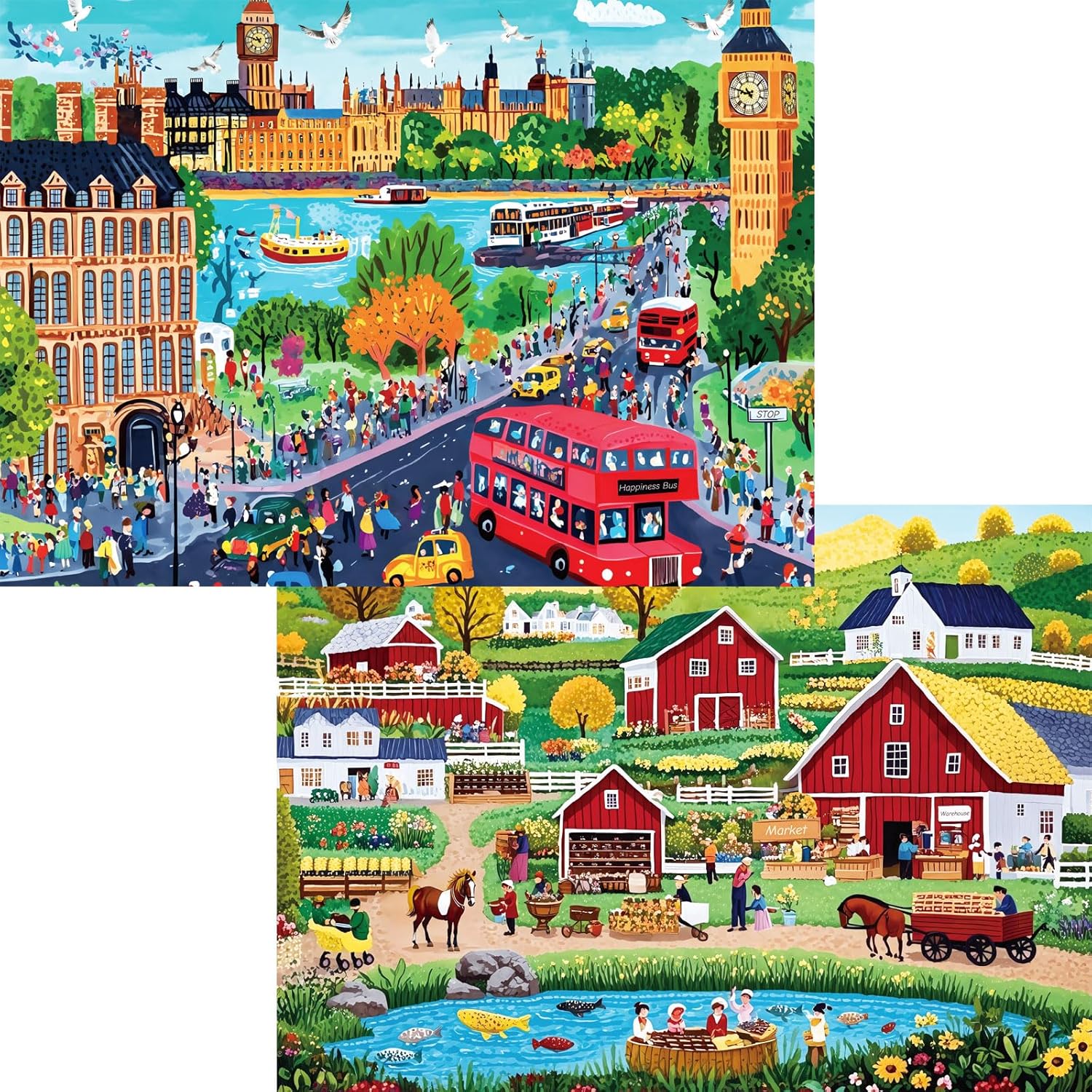 Pixlora Puzzles for Adults 1000 Pieces, 2 Pack Lake and Night View Jigsaw Puzzles, Nature Theme, Challenging Puzzles for Game Night, Perfect for Nature Lovers - Image 9