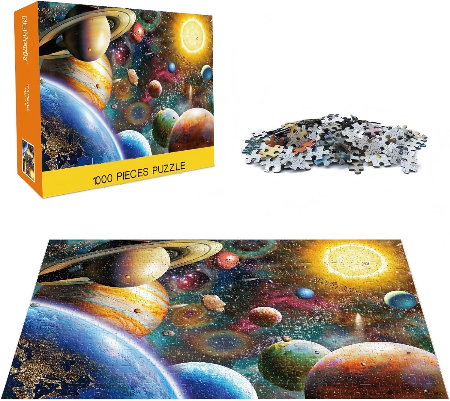 Jigsaw Puzzles 1000 Pieces for Adults, Families (Space Traveler, Solar System) Pieces Fit Together Perfectly