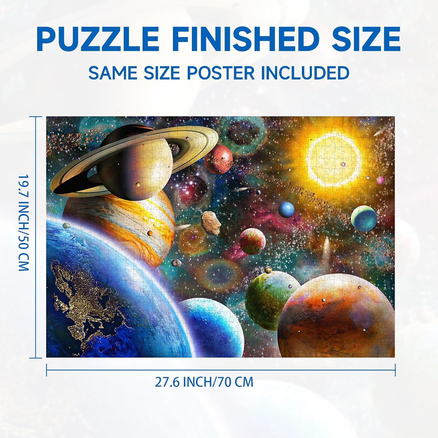 Jigsaw Puzzles 1000 Pieces for Adults, Families (Space Traveler, Solar System) Pieces Fit Together Perfectly - Image 3
