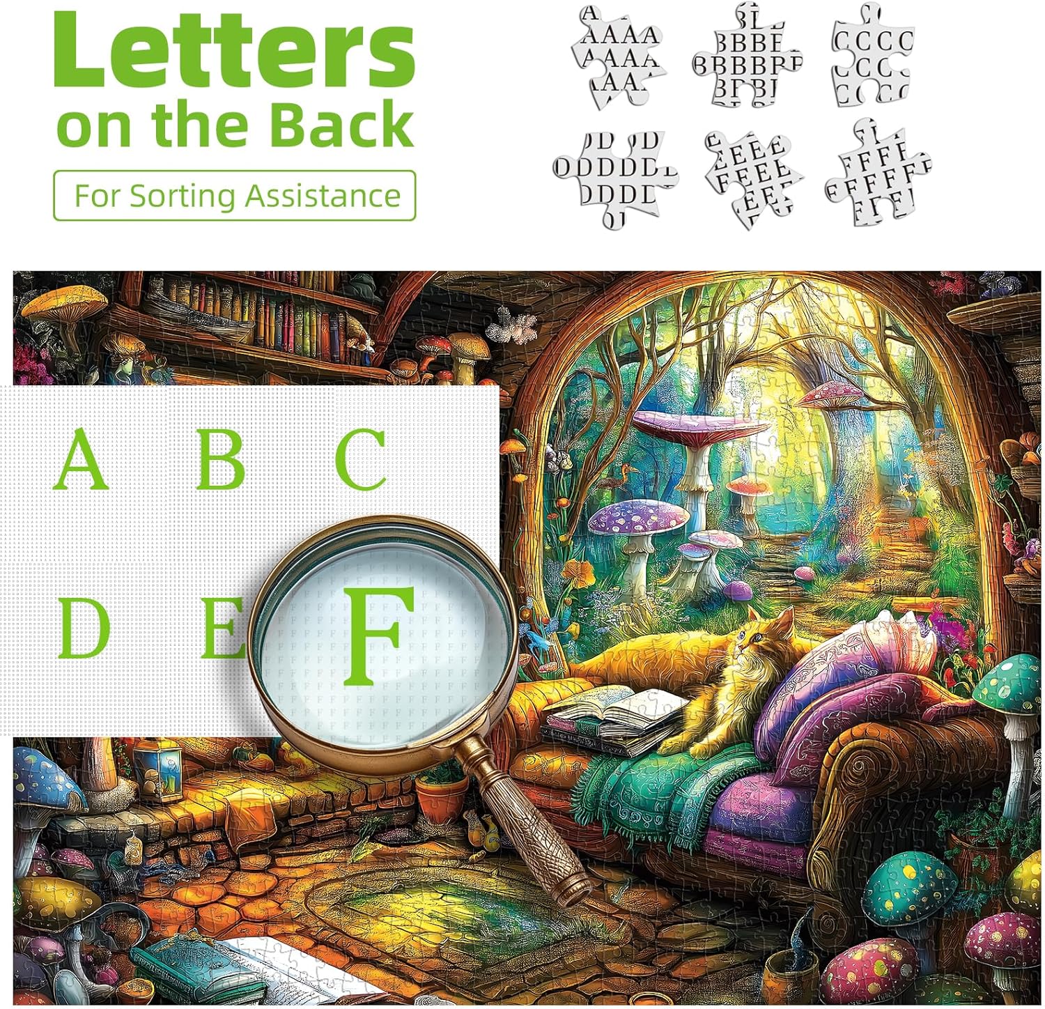 Alternative view of Blueforest 1000 Piece Jigsaw Puzzle for Adults, Enchanting Fantasy Forest Mushroom Landscape Puzzle Hard Impossible Difficult Challenging Family Puzzles for Adults Perfect for Game Nights