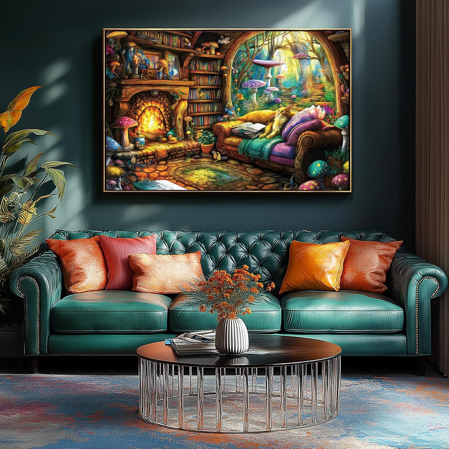 Blueforest 1000 Piece Jigsaw Puzzle for Adults, Enchanting Fantasy Forest Mushroom Landscape Puzzle Hard Impossible Difficult Challenging Family Puzzles for Adults Perfect for Game Nights - Image 3