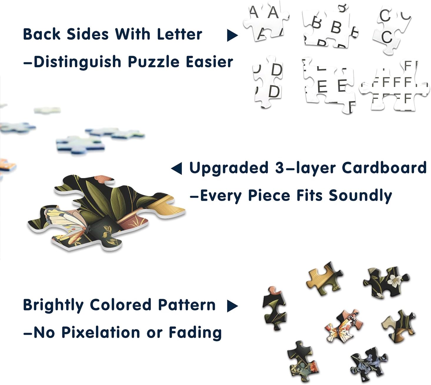 Alternative view of Wildflowers Puzzles for Adults 1000 Pieces, PICKFORU Wildflower Pages Jigsaw Puzzle, Vintage Book Puzzles for Book Lover, Plant Floral Flowers Puzzle as Home Decor