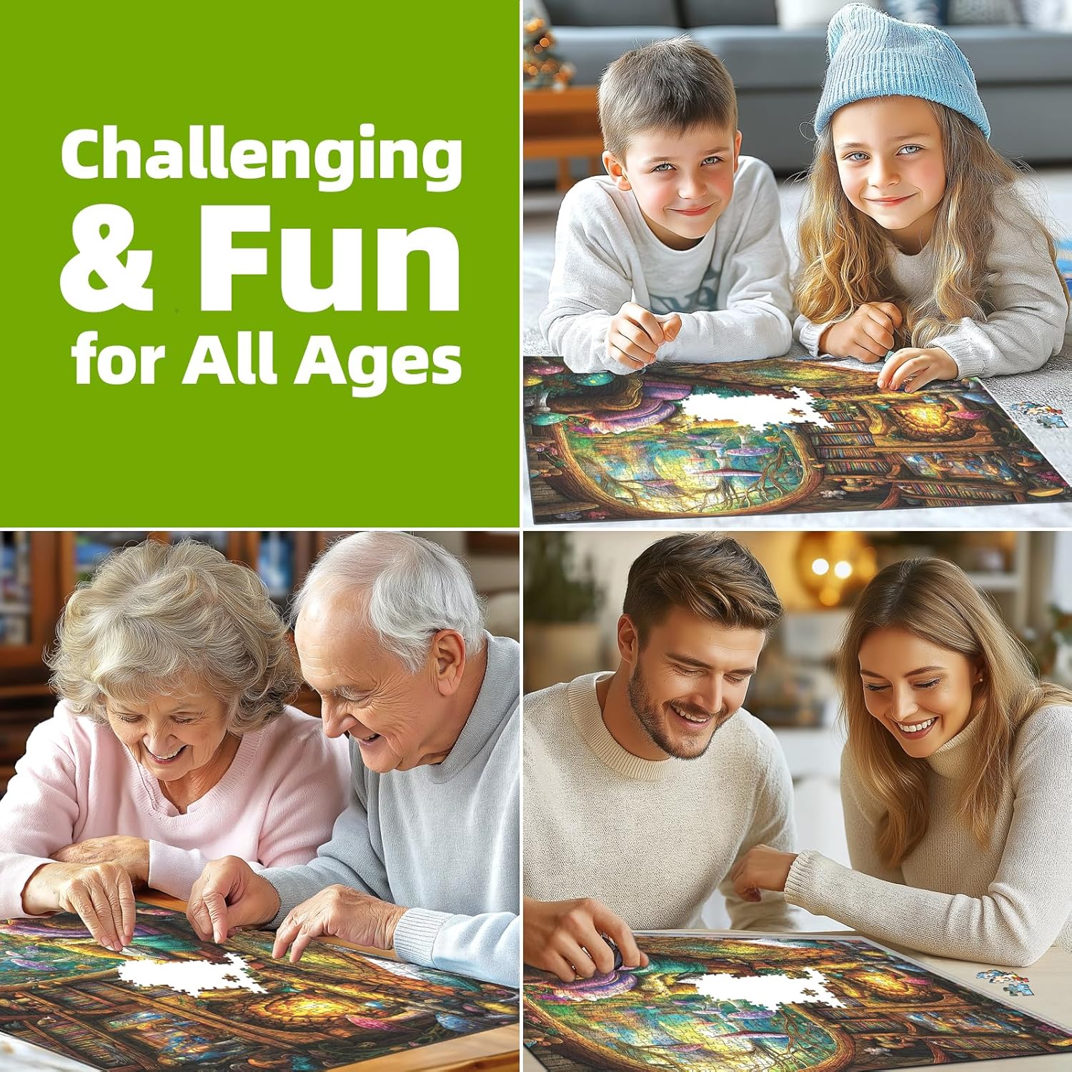 Blueforest 1000 Piece Jigsaw Puzzle for Adults, Enchanting Fantasy Forest Mushroom Landscape Puzzle Hard Impossible Difficult Challenging Family Puzzles for Adults Perfect for Game Nights - Image 5