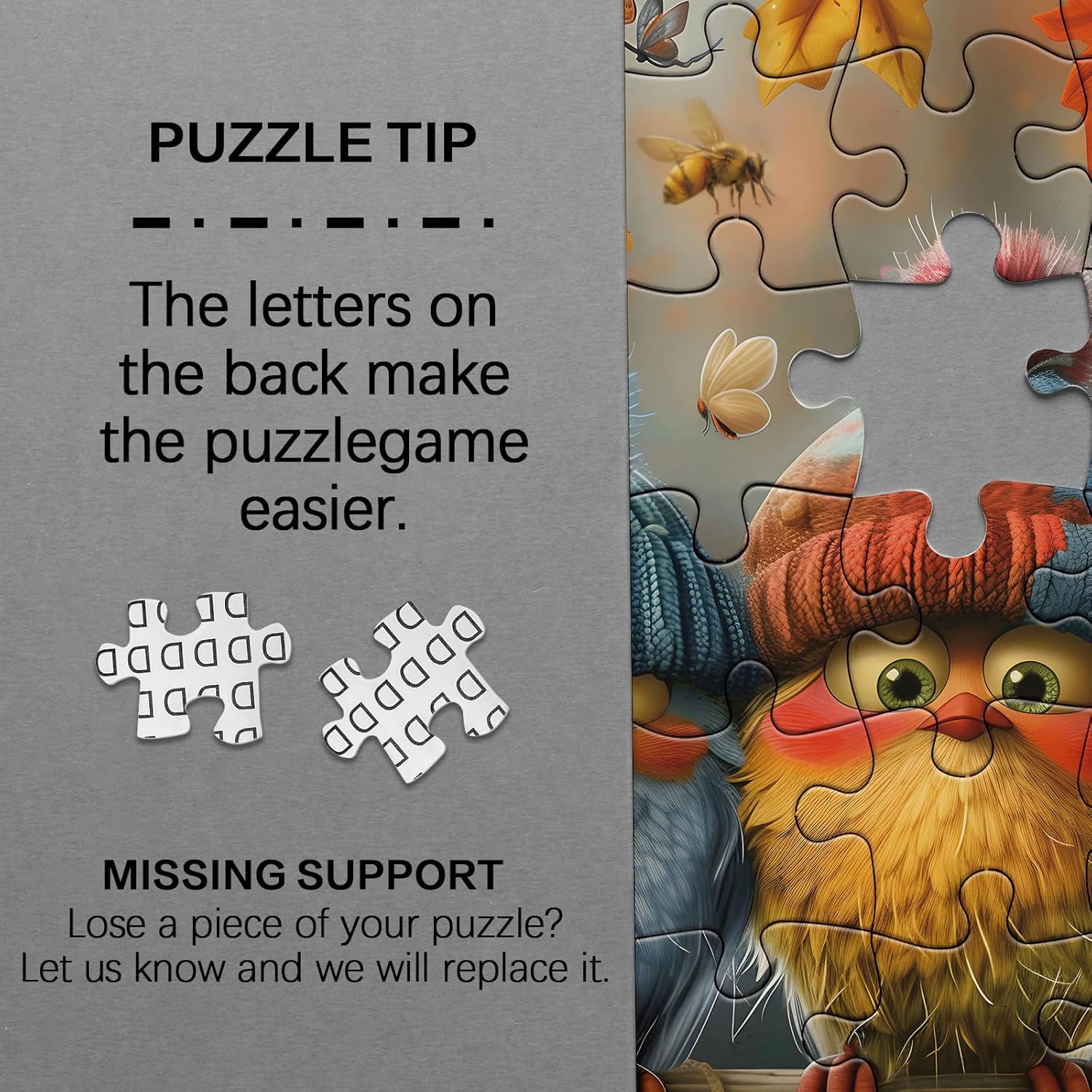 Autumn Bird Puzzles for Adults 1000 Piece Nature, Pretty Fall Landscape Art Jigsaw Puzzles Plant, Butterfly Dragonfly Warm Puzzle - Image 6