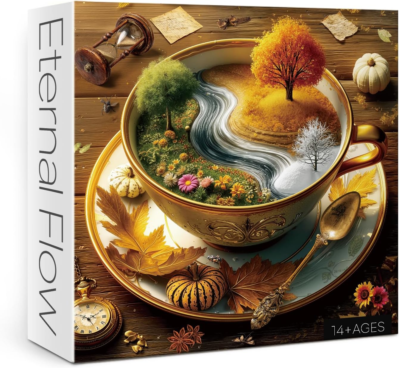 Autumn Bird Puzzles for Adults 1000 Piece Nature, Pretty Fall Landscape Art Jigsaw Puzzles Plant, Butterfly Dragonfly Warm Puzzle - Image 9