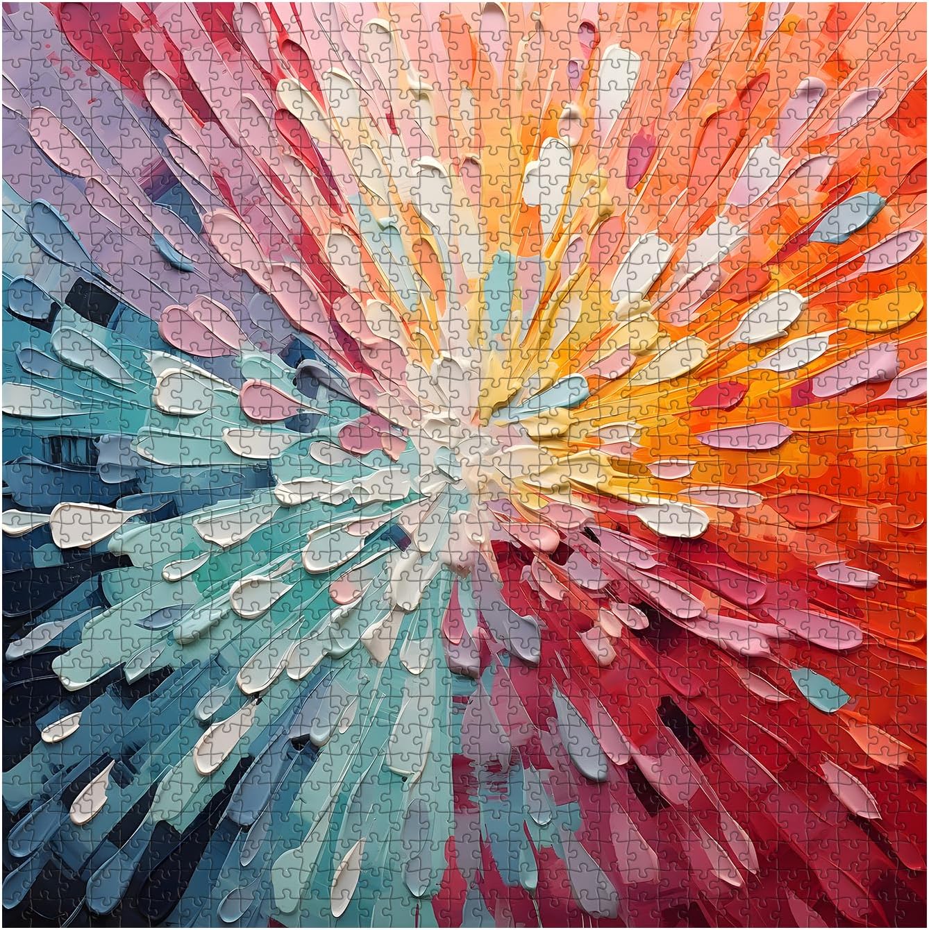 Impossible Puzzles 1000 Piece, Colorful Hard Difficult Puzzle for Adults, Gradient Rainbow Challenging Jigsaw Art Painting - Image 3