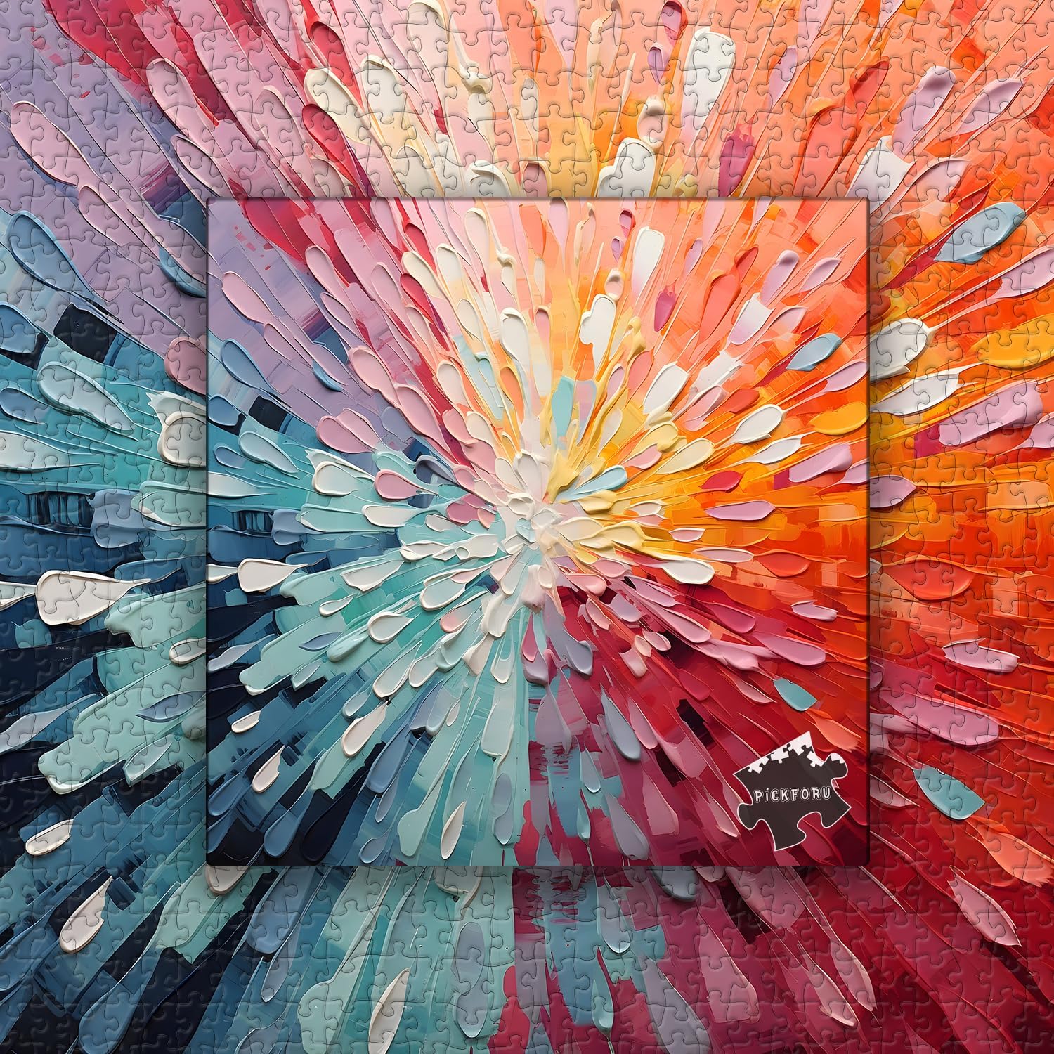 Impossible Puzzles 1000 Piece, Colorful Hard Difficult Puzzle for Adults, Gradient Rainbow Challenging Jigsaw Art Painting - Image 5