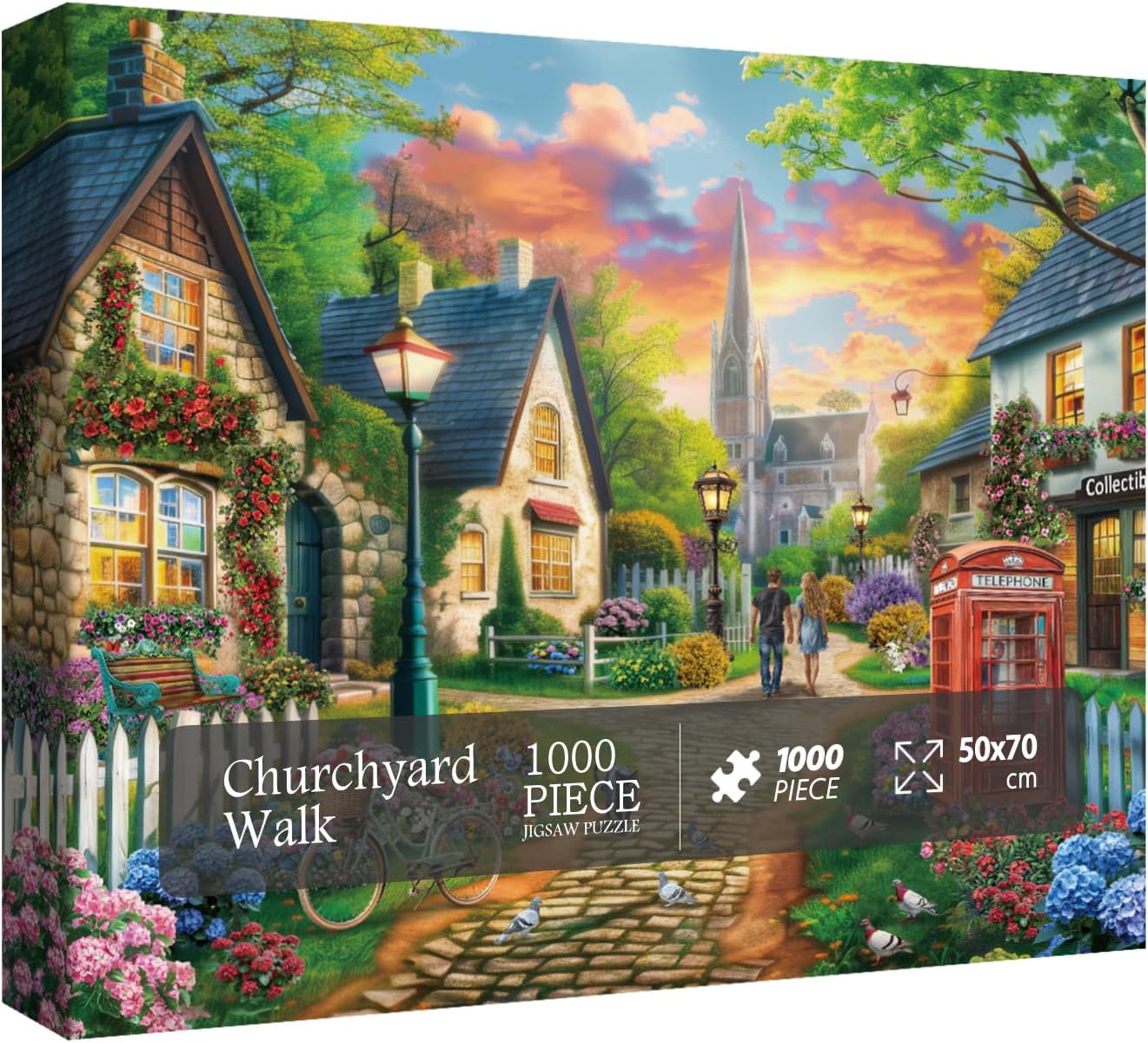 Italy Venice Landscape Puzzle 1000 Pieces for Adults, Europe Water City Jigsaw Puzzle, Sunset Cafe Travel Puzzle - Image 8