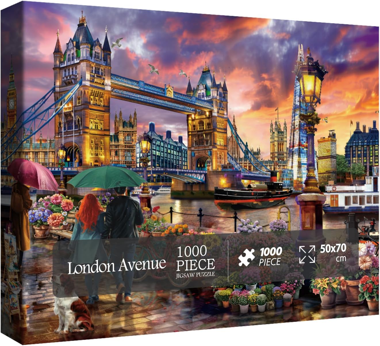 Italy Venice Landscape Puzzle 1000 Pieces for Adults, Europe Water City Jigsaw Puzzle, Sunset Cafe Travel Puzzle - Image 9