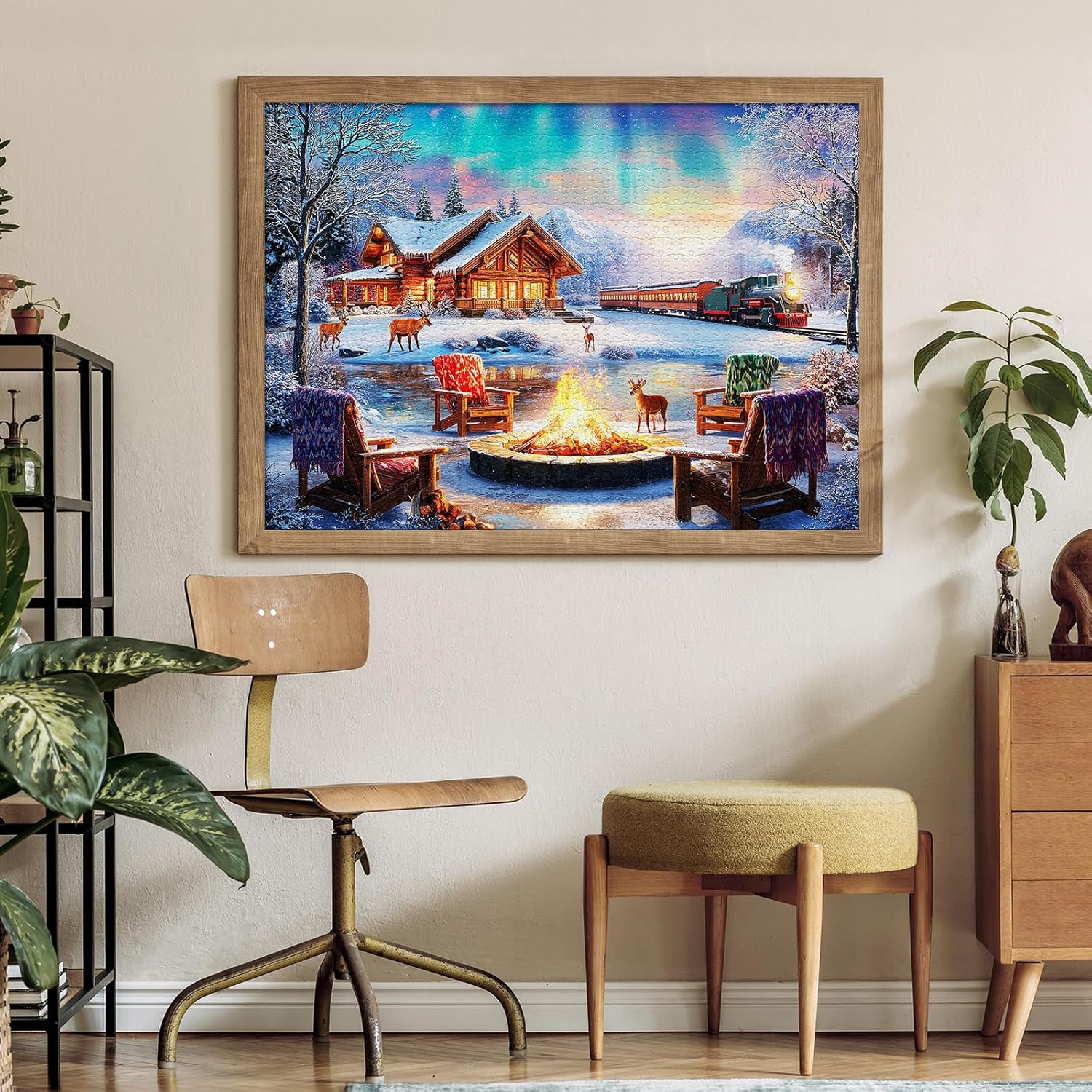 Aurora Over Snowscape Puzzles for Adults 1000 Pieces, Impossible Hard Difficult Challenging Jigsaw Puzzle 1000 Pieces, Christmas Birthday Gifts Home Decor for Adults/Friends/Family - Image 6