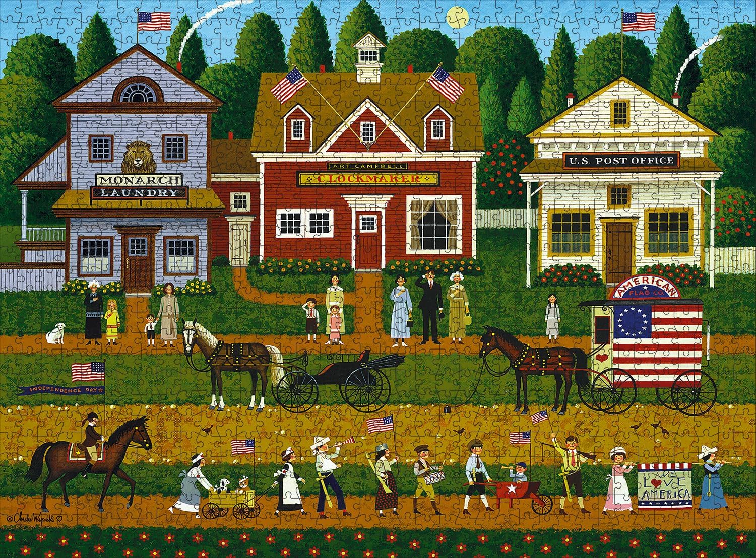 Buffalo Games - Charles Wysocki - Young Patriots - 1000 Piece Puzzle - Challenging Puzzle Perfect for Game Nights - Finished Size is 26.75 x 19.75