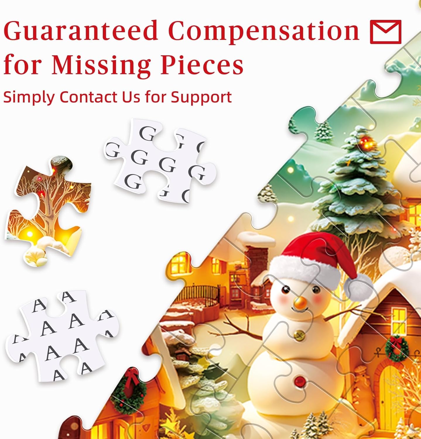Artipuz 1000 Piece Round Jigsaw Puzzle for Adults - 3D Visual Christmas Snowman Village (26.6in Diameter) | Circular Brain Challenge & Artistic Home Decor for Mindful Relaxation - Image 5