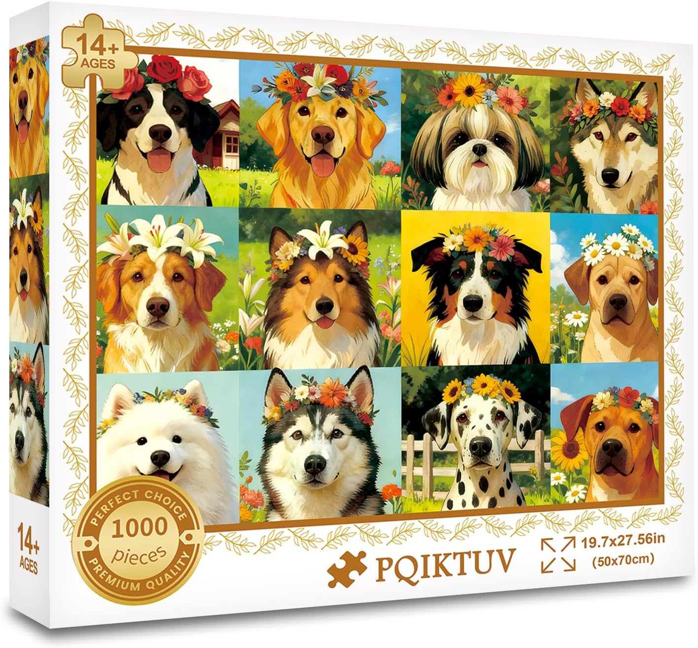 PQIKTUV Puzzles for Adults 1024 Piece Cute Cartoon Farm Chicken Flock Scene Jigsaw, Puzzle with Letter on Back, HD Poster, Storage Bag Home Decor Gift for Family Friends(23.86 x 23.86 in) - Image 6