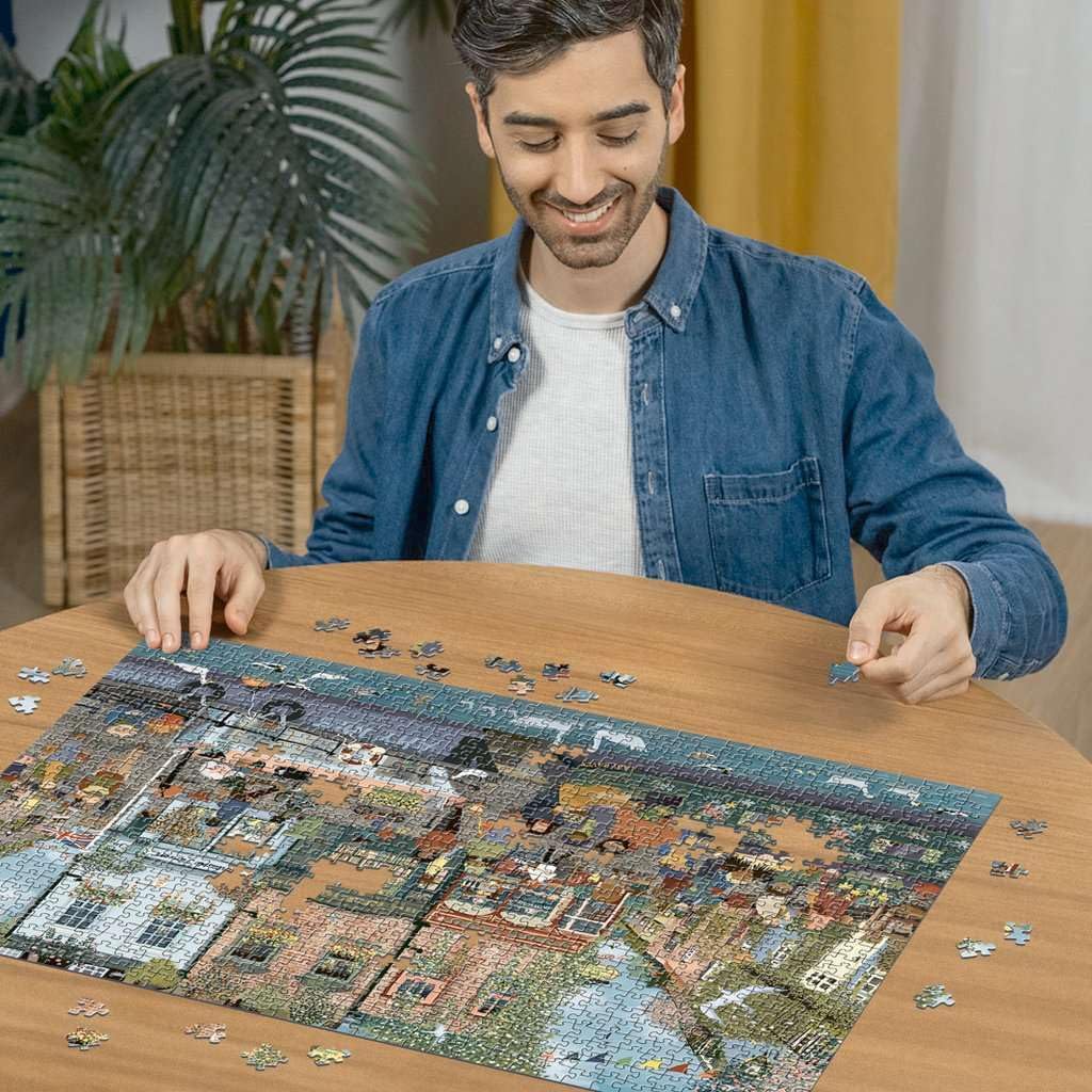 Ravensburger - Riverside Town - 1000 Piece Jigsaw Puzzle - Quaint Village on The Water - Vibrant, Rustic Scene of Yesteryear - Frameable - Premium Quality - Puzzles for Adults - Image 3